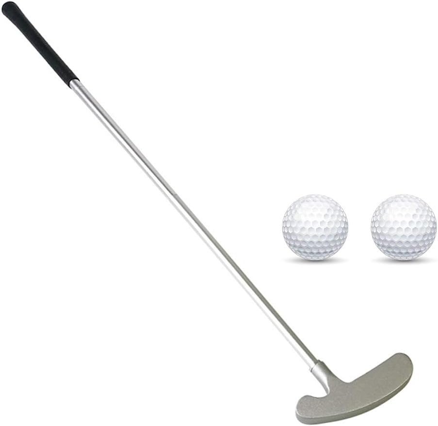 Golf Putter, Two Ways Golf Putters for Men Right/Left Handed-Indoor/Outdoor Mini Kids Club Golf Set-Sturdy Putter Shaft with 2 Plastic Practice Golf Balls for Any Putting Green Mat Home Office