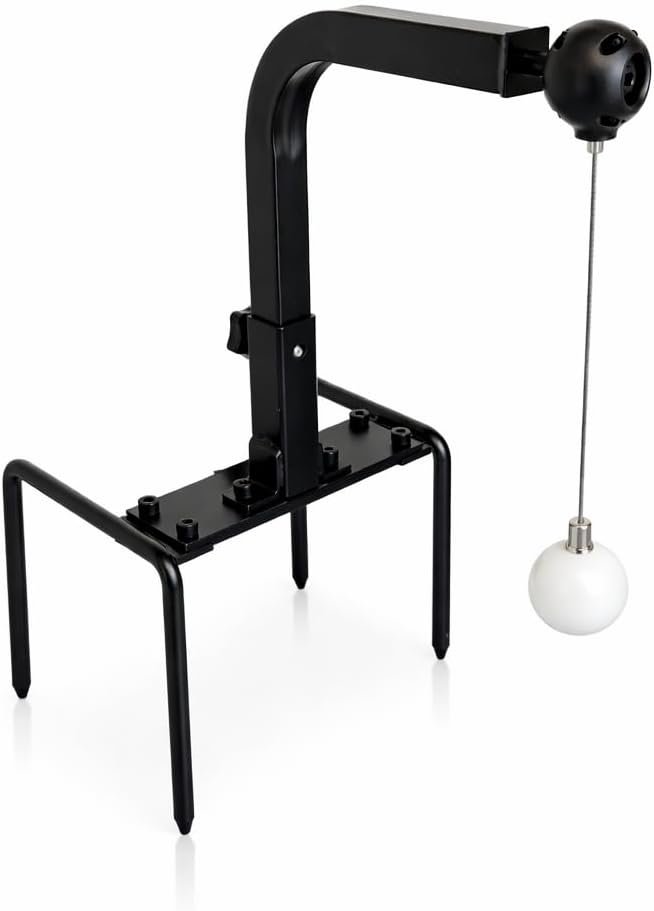 Golf Swing Trainer, Golf Training Aid with Ground Stake Outdoor Practice, Dual Axis Rotation, 4-Point Anchor, Adjustable Height – Swing Path Corrector for Backyard