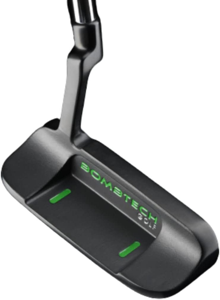 BombTech Golf – Blade Putter with High MOI Mallet Design – Premium Traditional Blade Putter – 2 Alignment Aids Help in Better Aim – Designed to Hit Where You Want