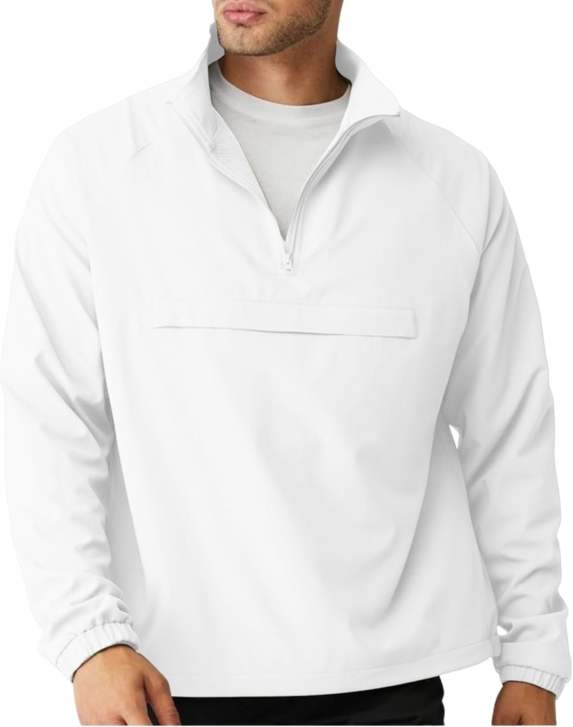 Aulemen Men’s Casual Quarter Zip Pullover-Athletic Windbreaker Lightweight Jackets Hiking Golf for Men Mock Neck with Pockets