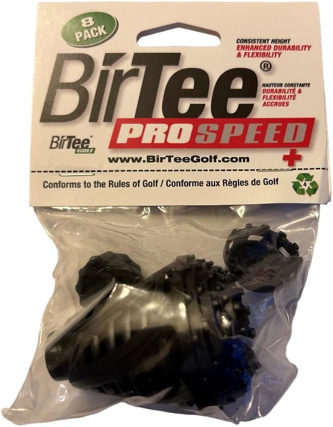 BirTee Golf Tees – PRO Speed Plus with Flexibility & Durability – 8 Pack. Indoor Golf Tees/Golf Simulator Tees/Winter Plastic Golf Tees