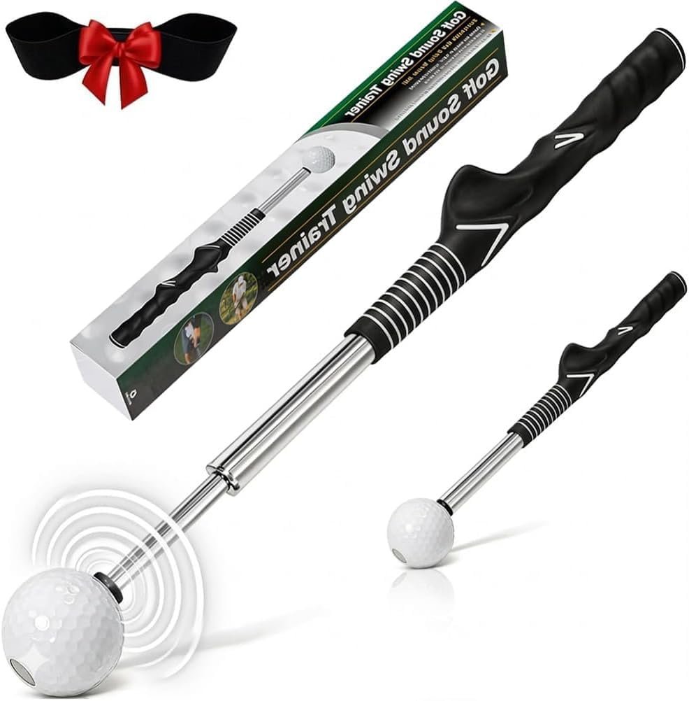 Retractable Golf Swing Trainer, Golf Grip Trainer for Right-Handed Golfers, Premium Golf Swing Training Aid to Fix Wrist Hinge & Tempo, Industrial-Grade Golf Practice Equipment for Men