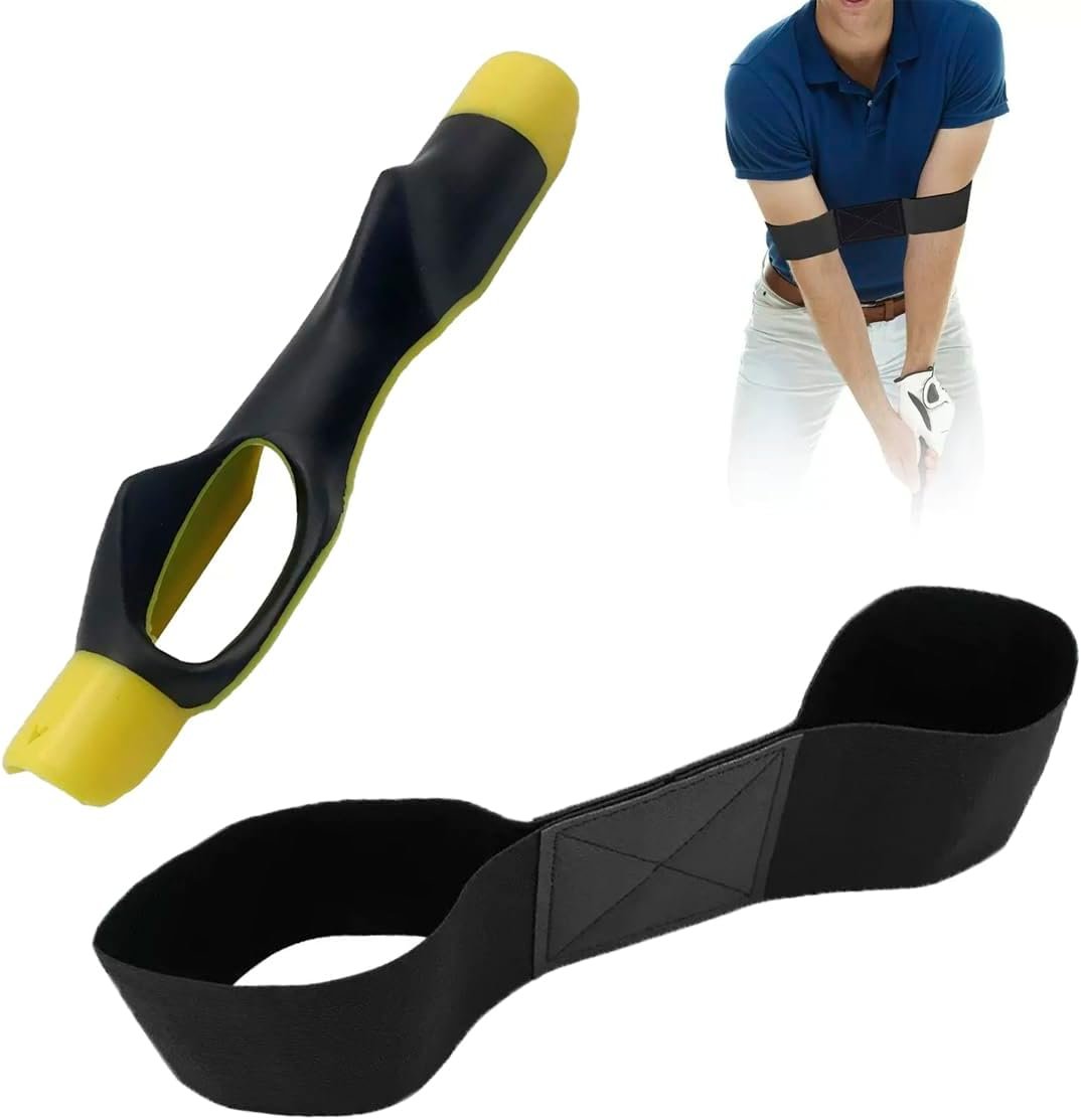 Golf Grip Trainer – Improve Grip, Swing & Hand Position for All Golfers Golf Swing Training Aid – Swing Correcting Arm Band