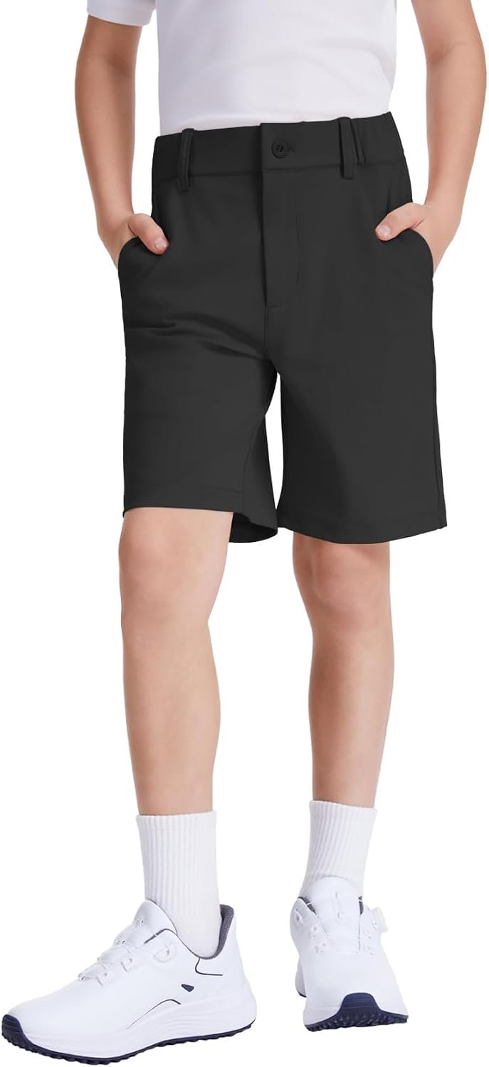 Dreammonkey Youth Boys Golf and Kids Dress School Uniform Shorts, Active Flat Front Stretch Chino Quick Dry 2T-18Y