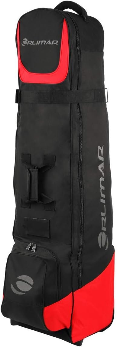 Orlimar 6.0 Deluxe Golf Travel Bag with Wheels – Black/Red