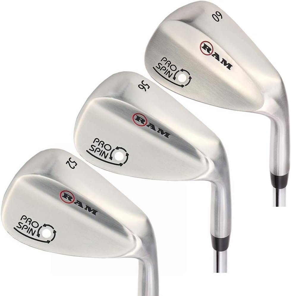 Ram Golf Pro Spin 3 Wedge Set – 52° Gap, 56° Sand, 60° Lob Wedges – Mens Right Hand