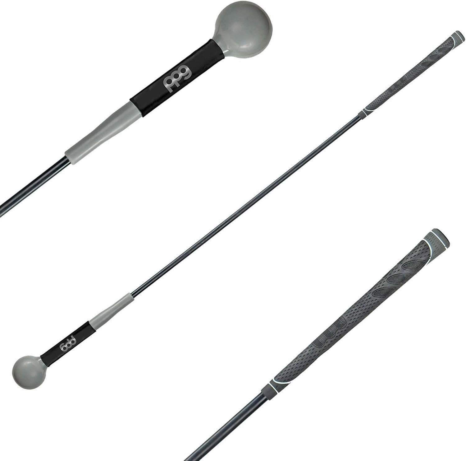 PPG Pin Point Golf Swing Tempo Trainer and Warm Up Club, Flexible Shaft for Lag Training, Counter Balanced Weighted Ball Head, Warmup, Practice Accessories, Swing Improvement, Black