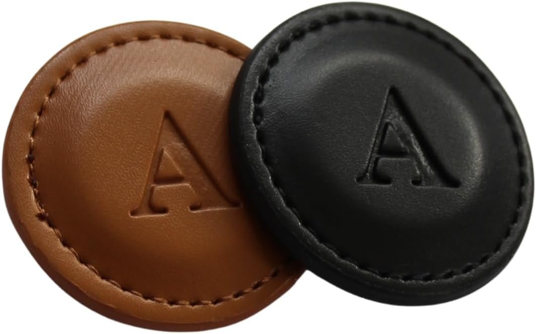 THOM Personalized Golf Marker A-Z, (Set of 2) for Golfers – Magnetic Ball Marker Handmade with 100% Vegan Leather – Fun Golf Stuff for Men – Customized Golf Gifts
