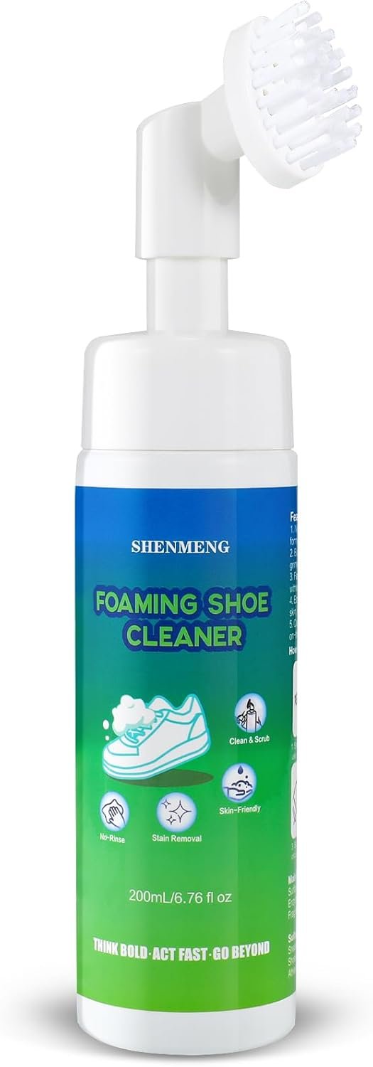 White Shoe Cleaner Kit, Quick Cleaning Sneaker Cleaner Kit for Tennis, Running, Golf, PU, Nubuck, Sole 6.76 oz