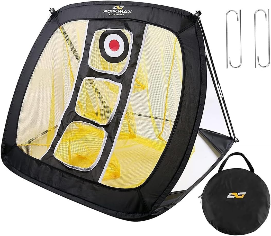 PodiuMax Chipping Net, Pop Up Golf Nets for Backyard Driving Real Golf Balls, Indoor & Outdoor Practice Net for Accuracy Short Game