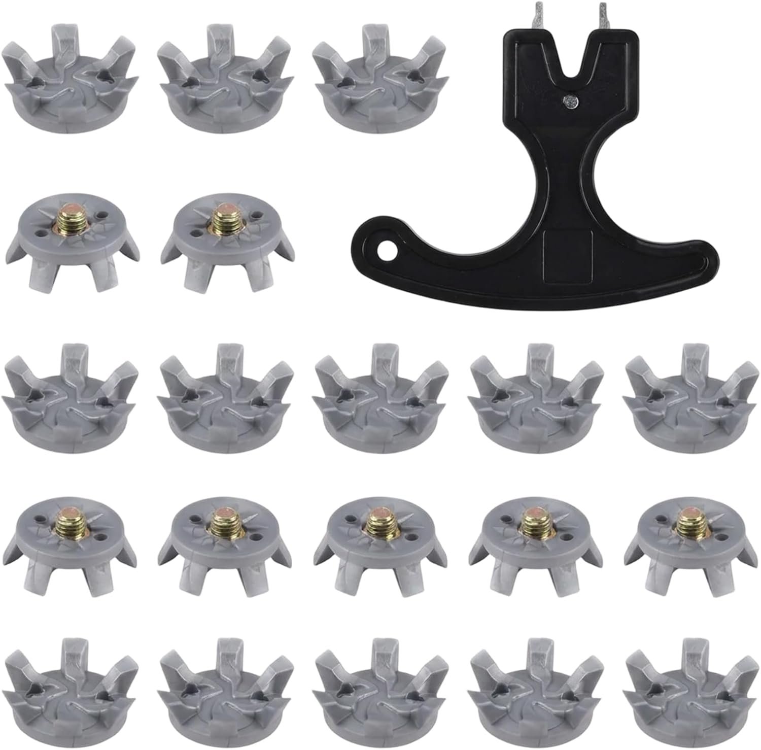 Golf Shoe Spikes Replacements, 21-Piece Set with Metal Thread Screws and Wrench Tool, Ideal for Golf Course and Turf Conditions, Replacement Golf Spikes and Golf Spikes Replacement Kit