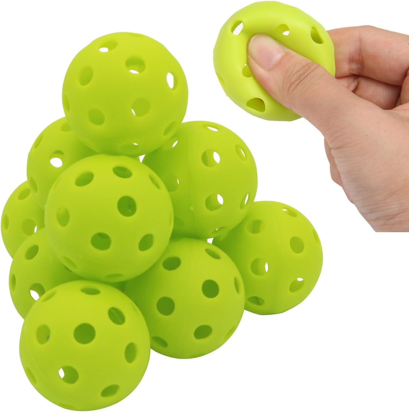 12/20/40 Pack Plastic Golf Balls Soft [Anti-Crack] 42mm Training Golf Balls for Swing Practice Golf Balls for Backyard Limited Flight Airflow Hollow at Home Use Indoor Green