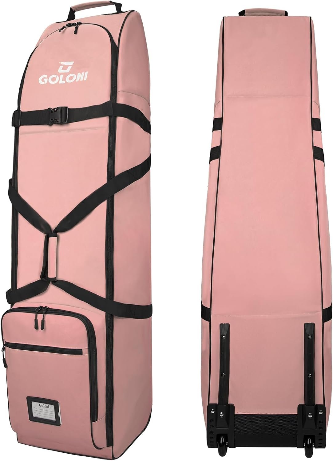 Goloni Golf Travel Bag with Wheels for Airlines, Heavy Duty Golf Club Travel Case, Water Resistant Golf Bag Cover for Air Travel, Portable Foldable Golf Luggage for Men Women