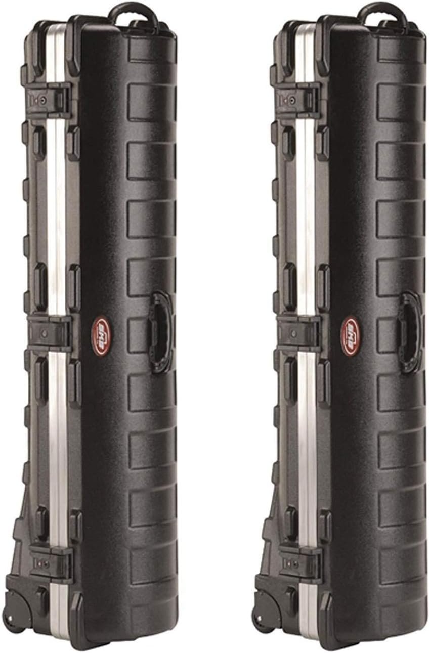 SKB Cases ATA Deluxe Standard Hard Plastic 49 In Long Interior Golf Bag Storage Travel Case with Wheels and Reliable Secure Latches, 2 Pack, Black