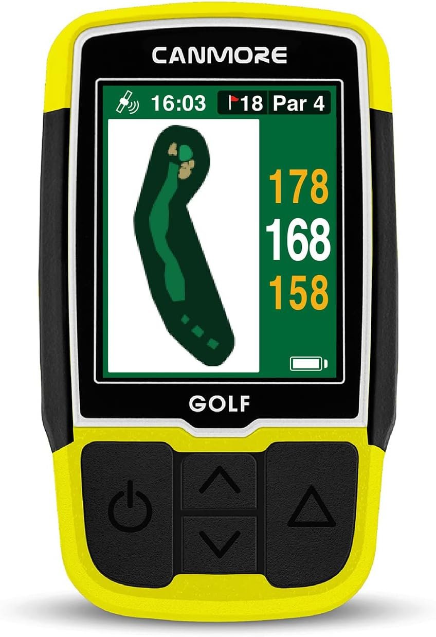 CANMORE HG200 Plus Golf GPS – Easy-to-Read Color preloaded 41,000 Course map Worldwide Shape of The Green and The Fairway- Water Resistant