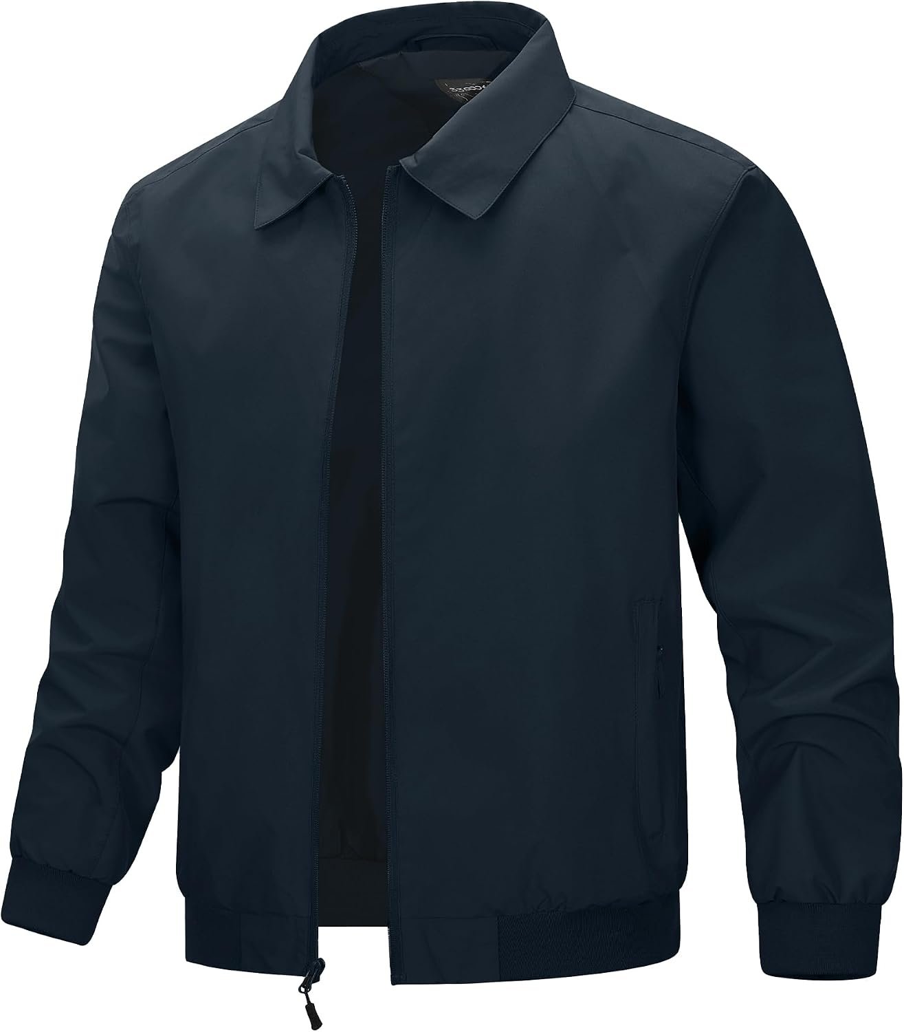 33,000ft Men’s Lightweight Jackets Full Zip Up Windbreaker Laydown Collar Light Coat Stylish Casual Golf Jacket with Pockets