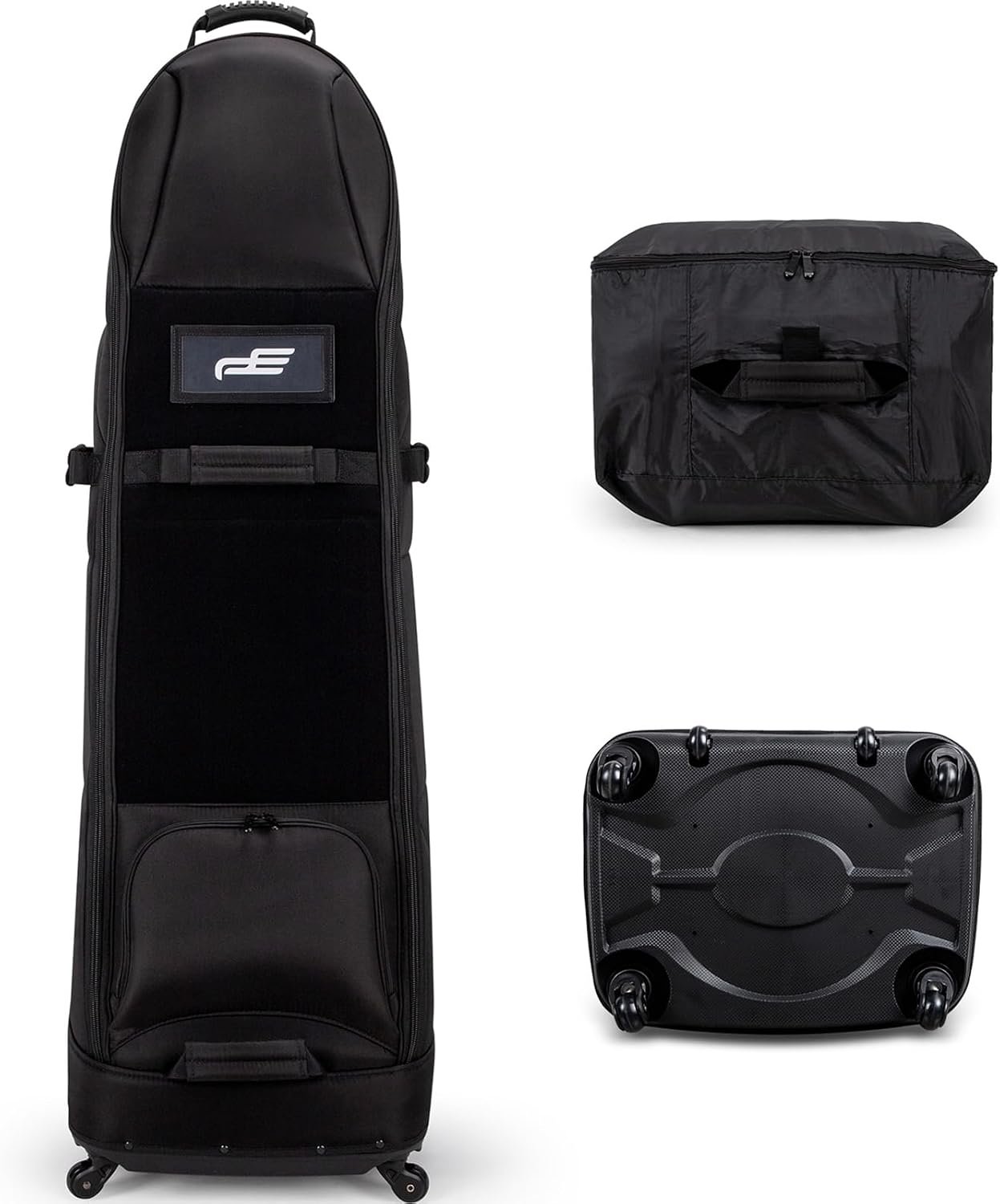 Self Standing Upright All Direction 4 Spinner Swivel Wheel Golf Travel Bag. Soft-Sided Fully Padded Heavy Duty Fabric. Multidirectional Airline Travel Cover Case. Compact Foldable Carry Bag Included.