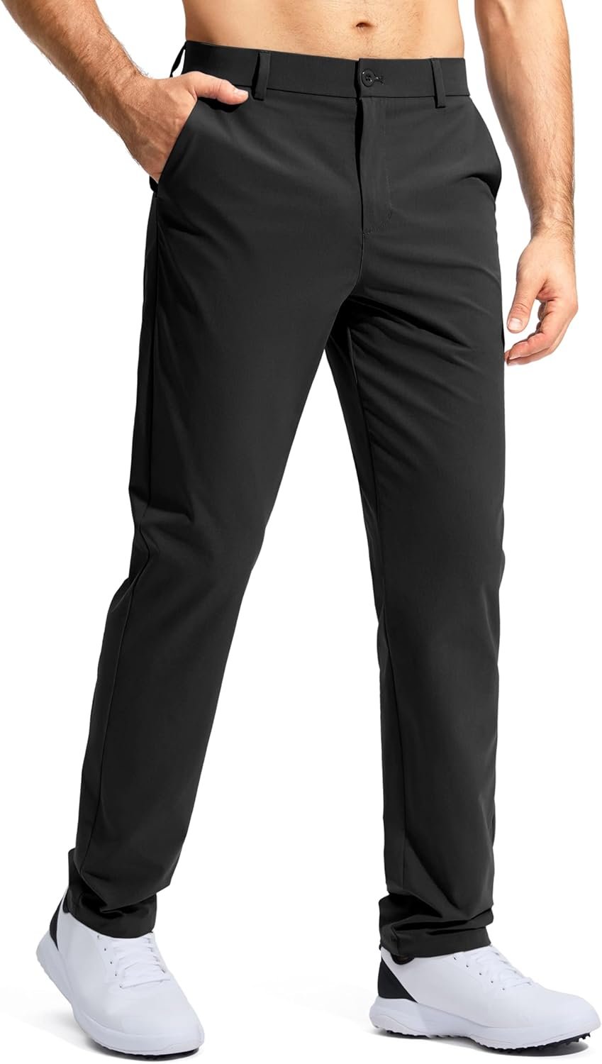 Pudolla Men’s Golf Pants Stretch Work Dress Comfy Pants 30″/32″/34″ Lightweight Quick Dry Casual Slacks Trousers with Pockets