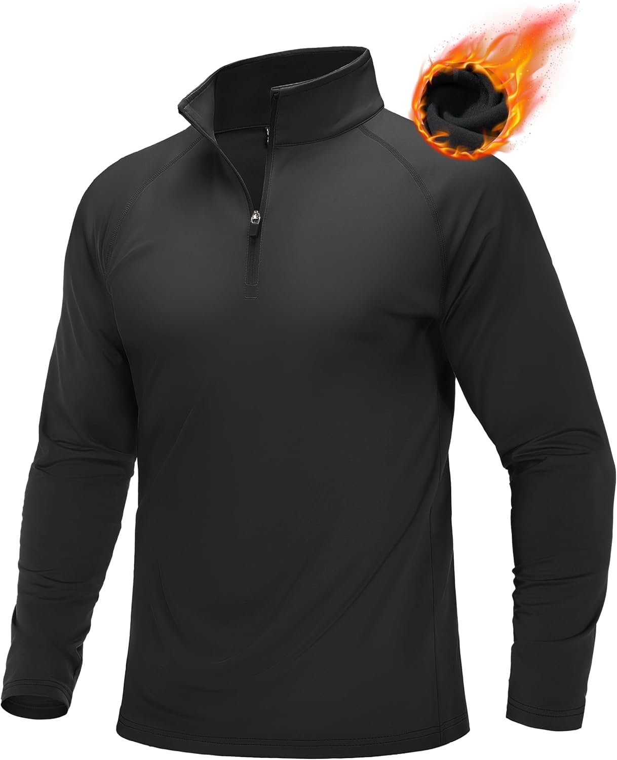 MAGCOMSEN Men’s Quarter Zip Pullover Long Sleeve Sweatshirts Fleece Lined Golf Pullover Thermal Gym Workout Tops