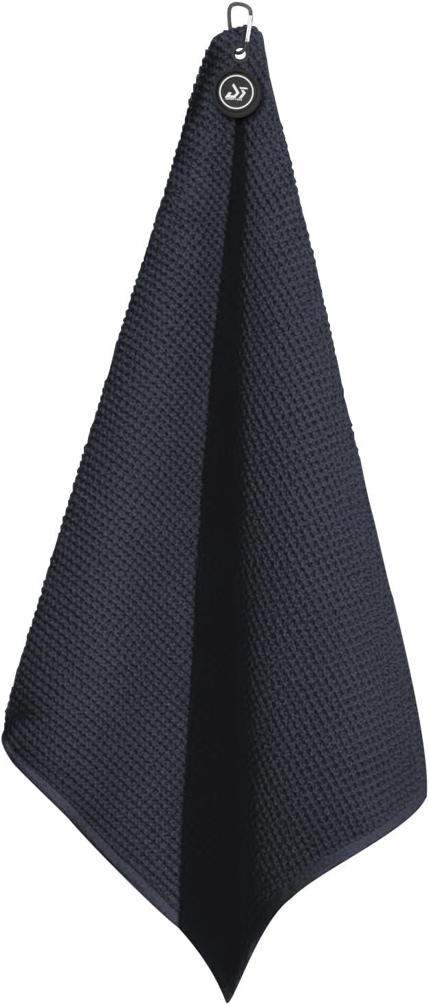 Dragon tiger Magnetic Golf Towel, 23.6″ x 15.7″ Microfiber Waffle Weave with Strong Magnet & Carabiner, Absorbent Cleaning Towel for Golf Clubs, Bags & Carts,(Dark Blue)