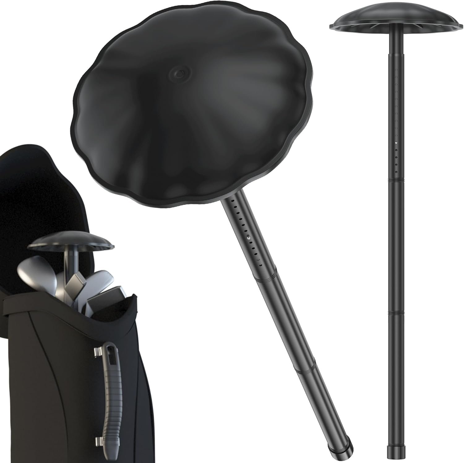 Golf Travel Bag Support Pole – Heavy-Duty Alloy Steel Golf Club Protector with ABS Cover, Adjustable 27-56 Inch, Tool-Free Installation for Travel Bags