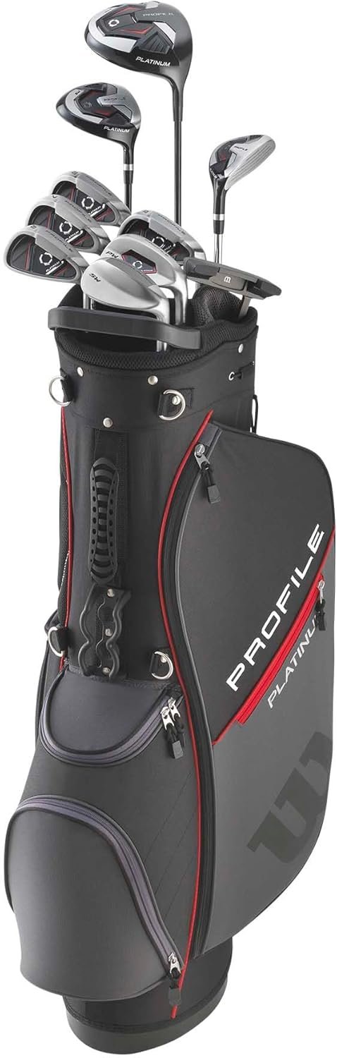 Wilson Men’s Profile Platinum Complete Golf Club Package Set – Right Handed, Stand Bag