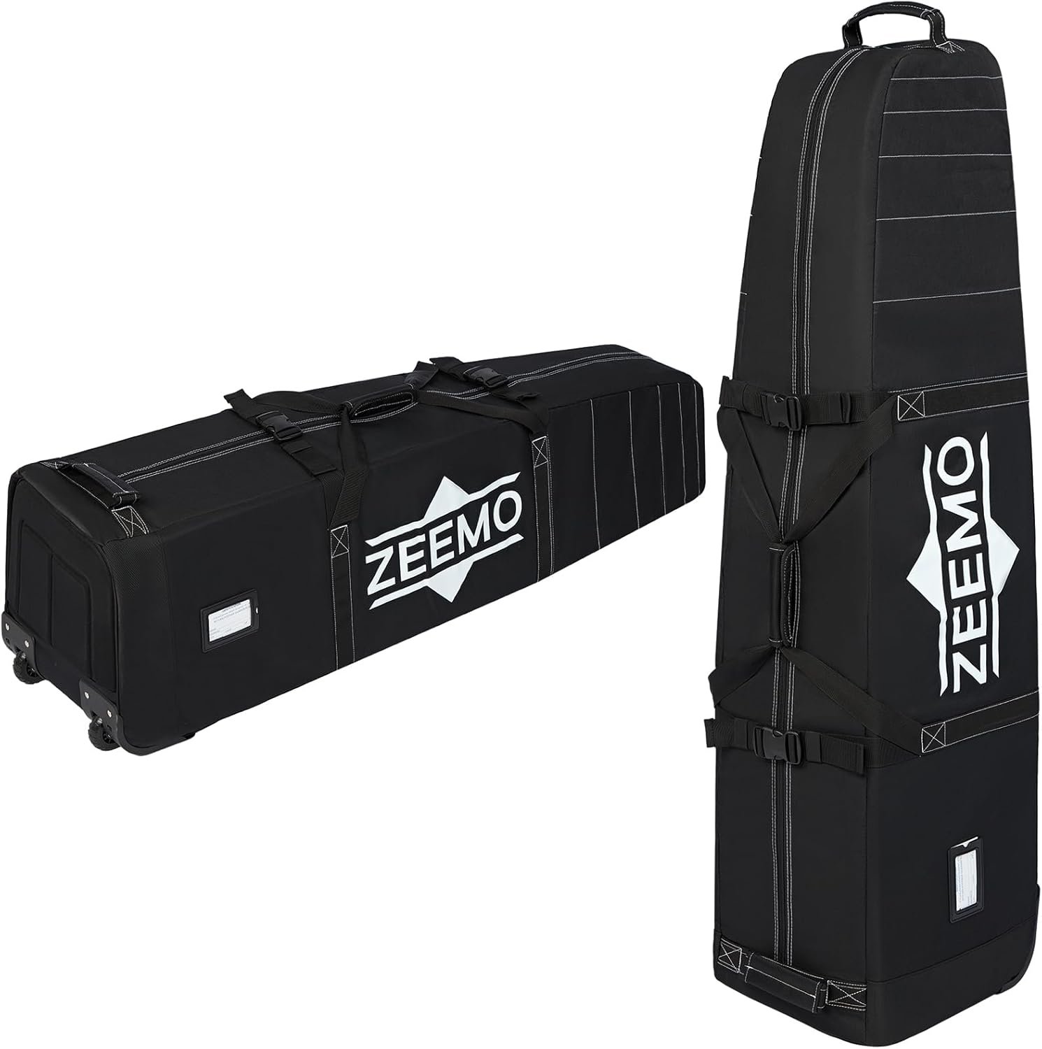ZEEMO Golf Travel Bag, Mid-Open Protective & Wheeled Airline-Approved Case for Clubs, Stand&CartBag, Waterproof Soft-Sided Cover Made of Heavy Duty Oxford