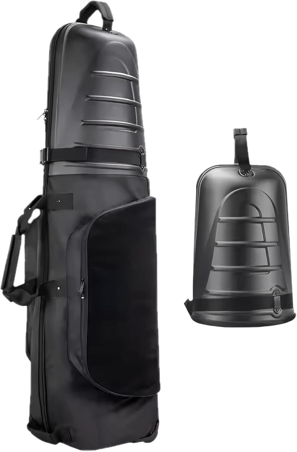 Golf Travel Bags for Airlines with Wheels & Hard Shell Top, Lightweight 1680D Club Travel Case, Foldable Golf Bag for Men with Handles, Side Pockets & Durable Protection