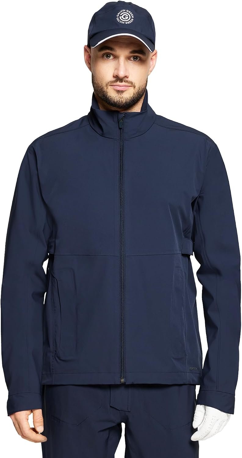 Andrew Waterproof Golf Jacket Men, Golf Rain Jacket, Pertex 3-Layer Stretch PFAS-Free, Swing-Engineered Golf Rain Gear