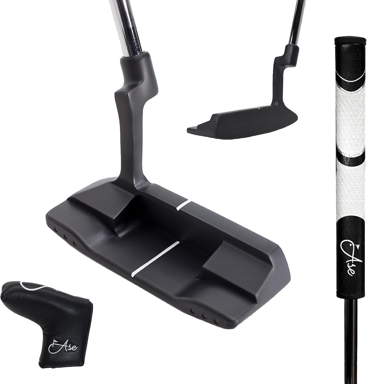 Premium Golf Putters – CNC Milled Face for Men & Women with Pistol Grip for Maximum Control and Comfort with Leather Head Cover