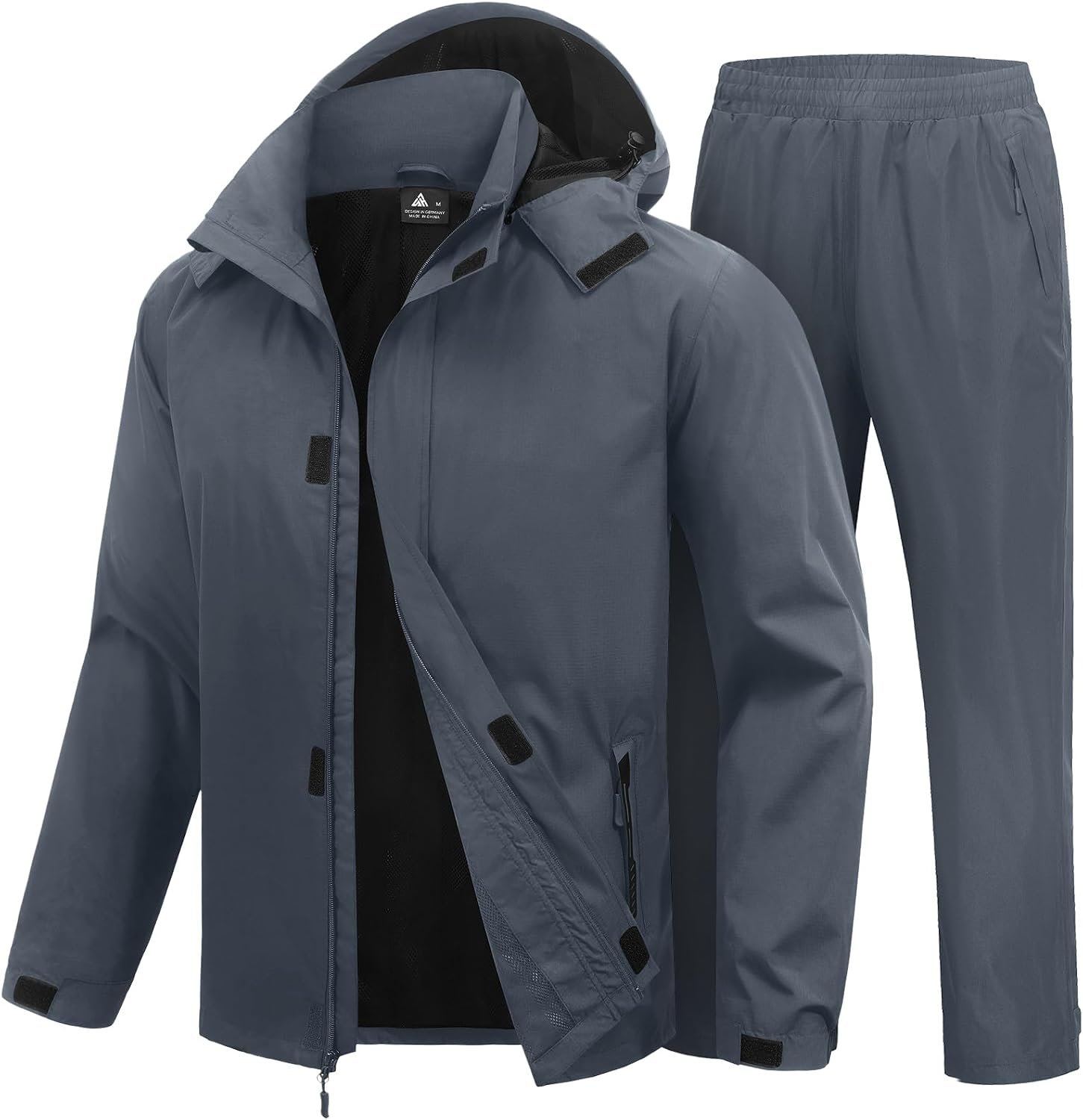 SWISSWELL Rain Suits for Men Waterproof Lightweight Windbreaker Jacket and Pants with Detachable Hood for Golf Hiking Travel
