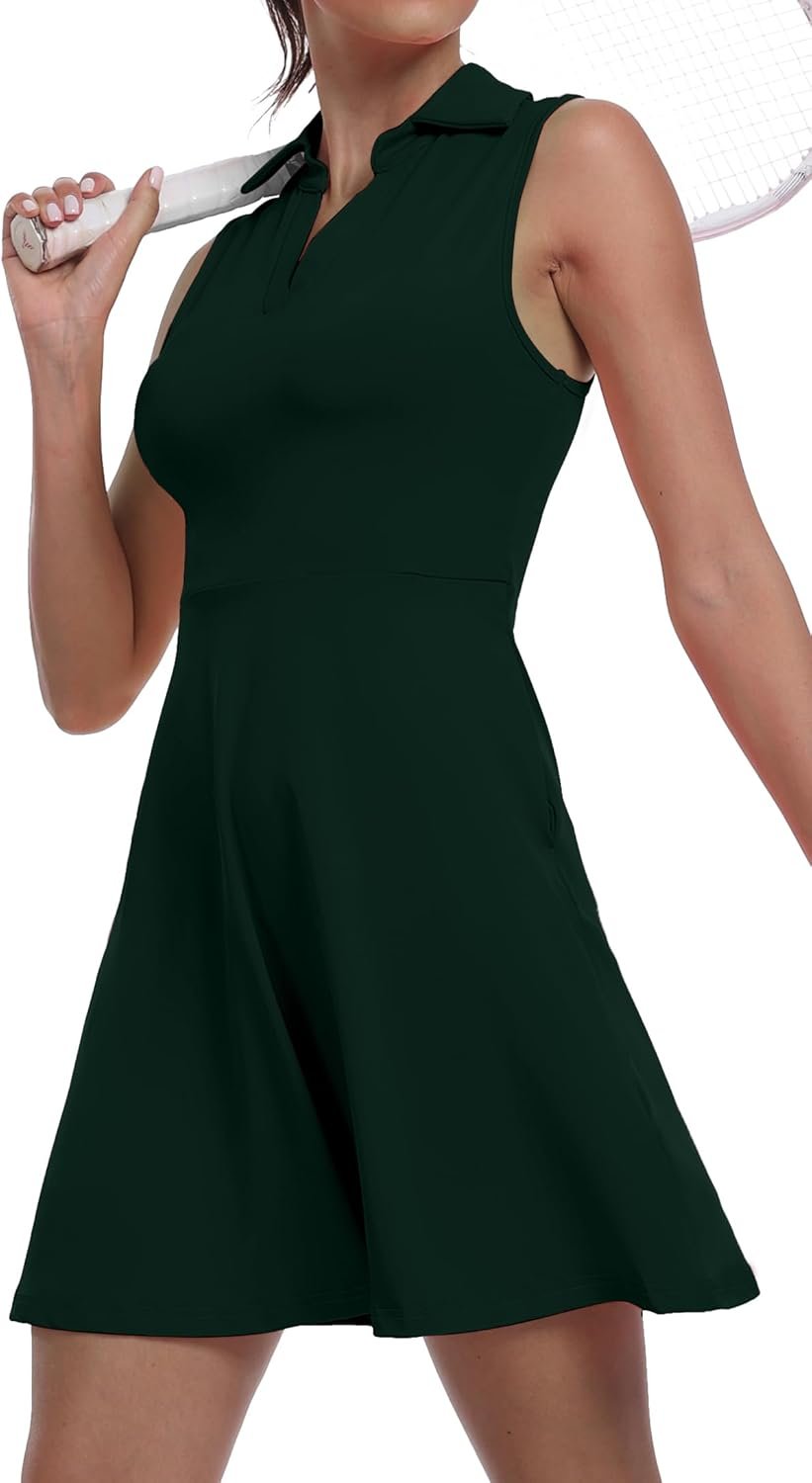 Womens Two Piece Tennis Golf Dress UPF 50+ Active Athletic Exercise Sports Wear Dresses for Women with Pocket Separate Shorts