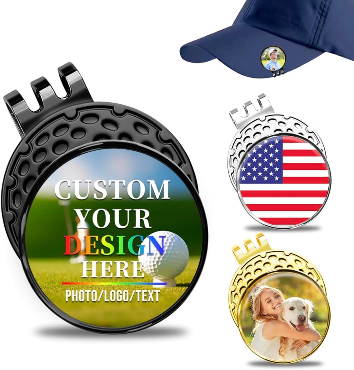 Personalized Golf Ball Marker with Magnetic Hat Clip – Custom Golf Marker, Golf Accessories Gift for Men, Dad & Golfers
