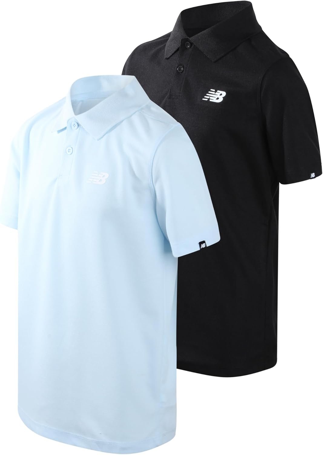 New Balance Boys Polo Shirt – 2 Pack Short Sleeve Performance Golf Shirt for Boys Dry Fit Athletic Collared Tee (Sizes: 8-20)