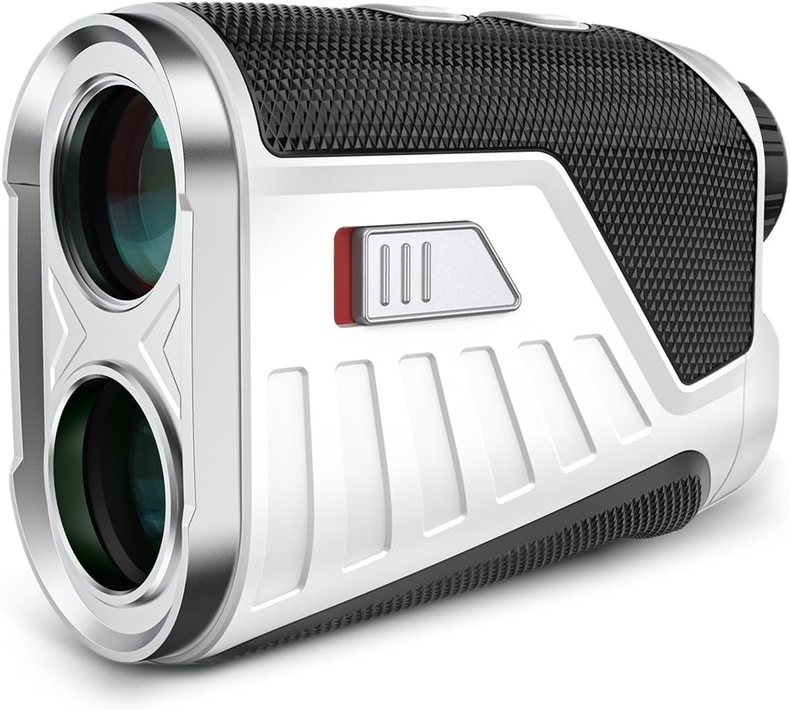 Golf Rangefinder with Slope, 1200 Yards Range Finder Golf with Rechargeable Battery, Magnetic Strap, Flag Pole Locking Vibration, 6X Magnification