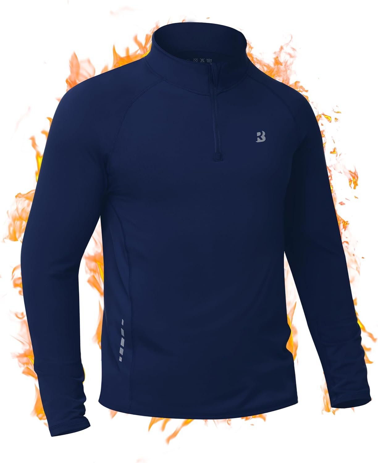 Roadbox Men’s Quarter Zip Thermal Pullover, Fleece Lined Athletic Golf Sweatshirt, Long Sleeve Winter Running Workout Shirts