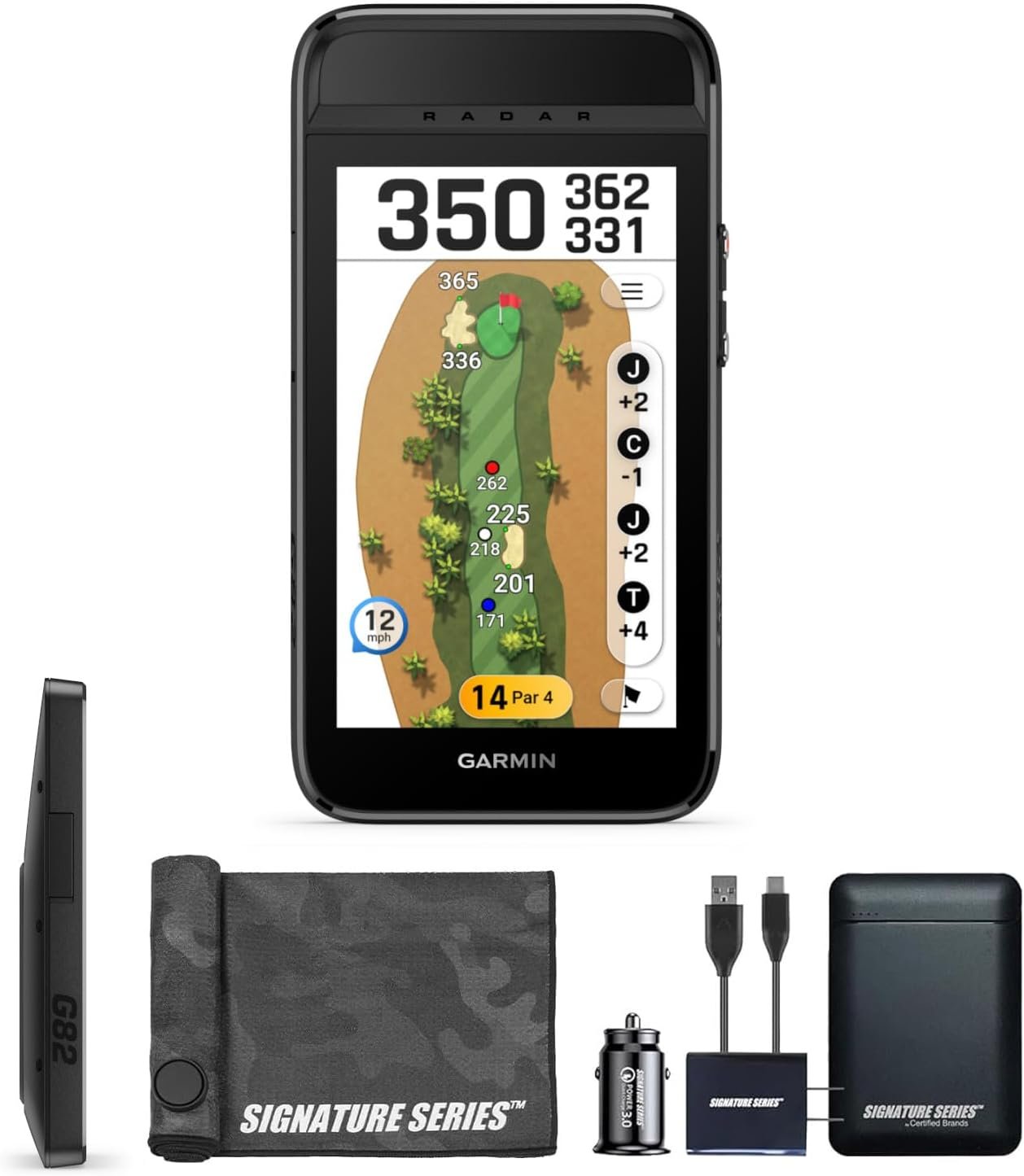 Garmin Approach G82 Portable Golf Launch Monitor | Premium GPS Handheld, Large 5″ Color Touchscreen, 41000+ Courses, Courseview Maps | Exclusive Signature Series Kit