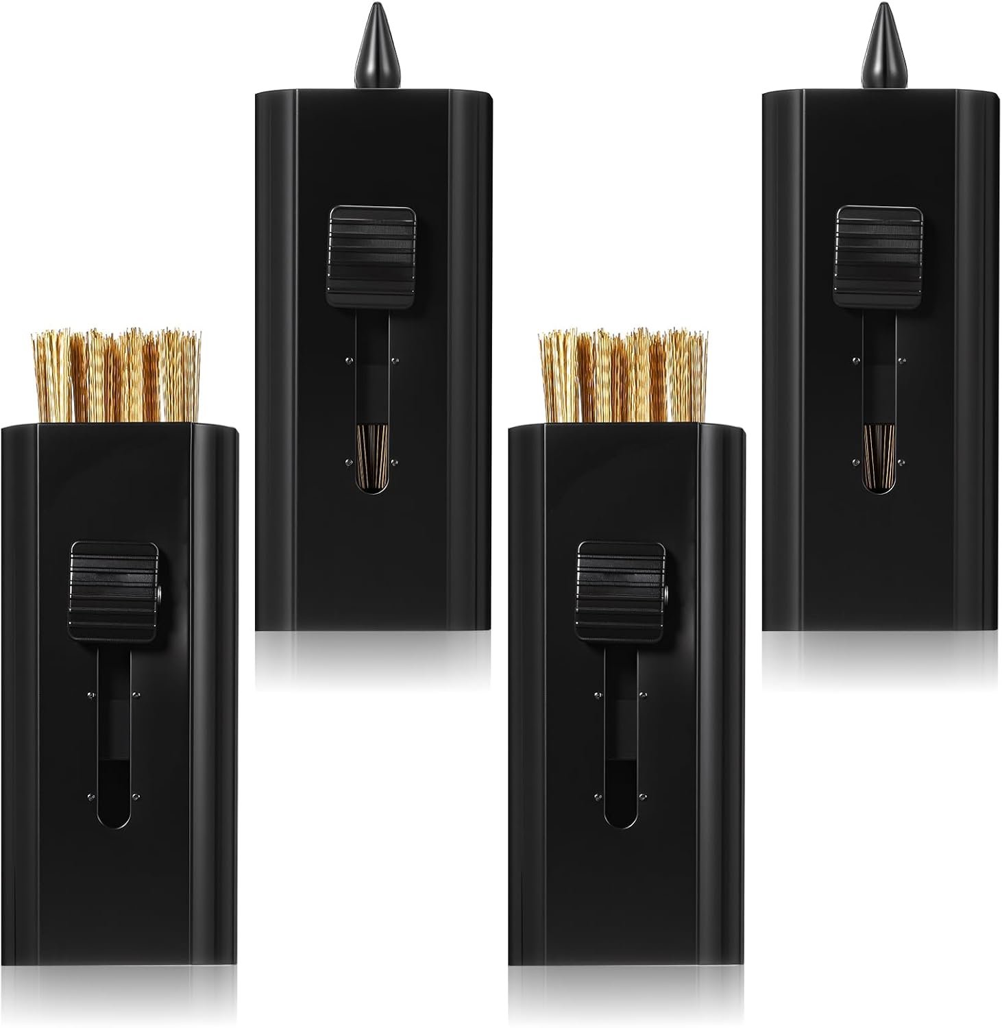 4Pcs Retractable Golf Club Brushes Groove Cleaner,Black Portable Golf Groove Cleaner – Double Head Type,Pocket Size