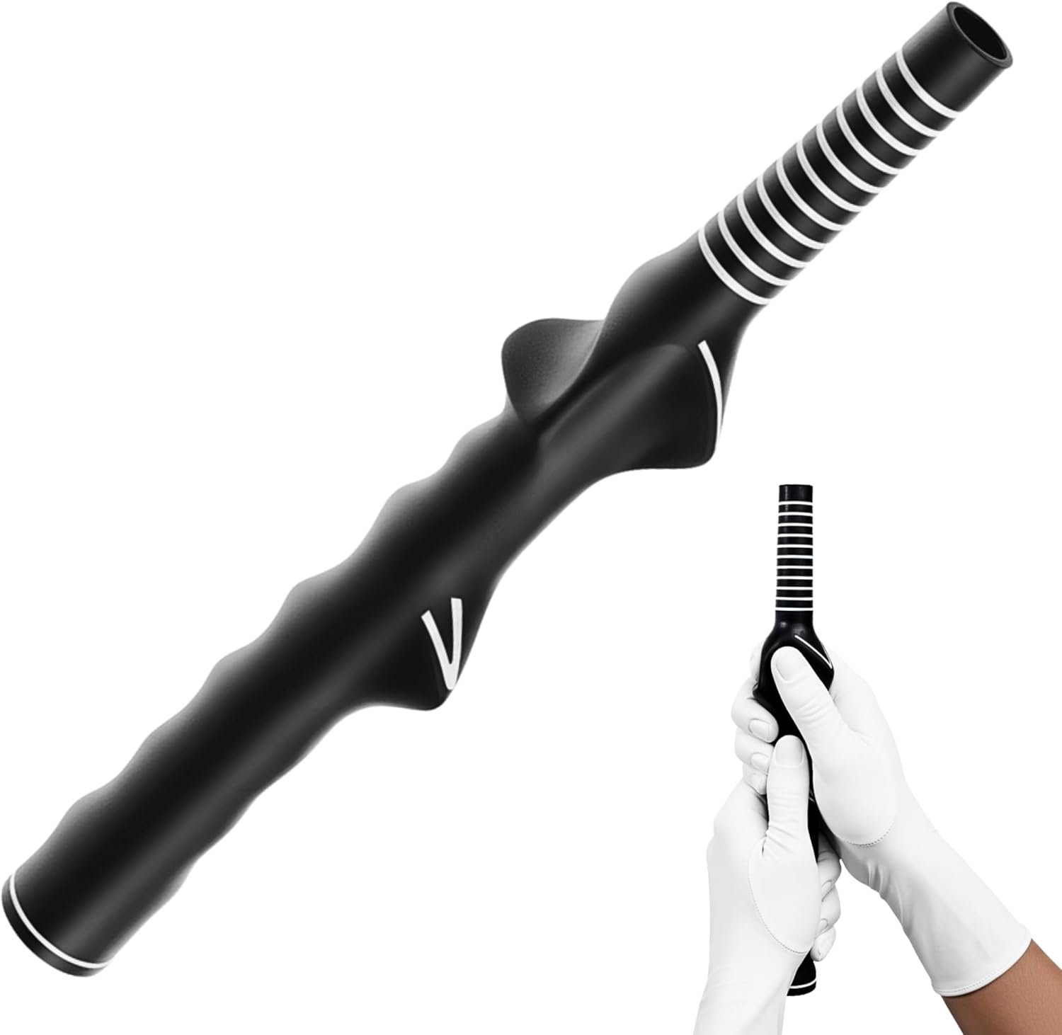 Golf Grip Trainer for Right-Handed Golfers – Golf Training Aid for Proper Hand Position & Swing Technique – Hit Straighter, Longer Shots & Fix Slices or Hooks Black