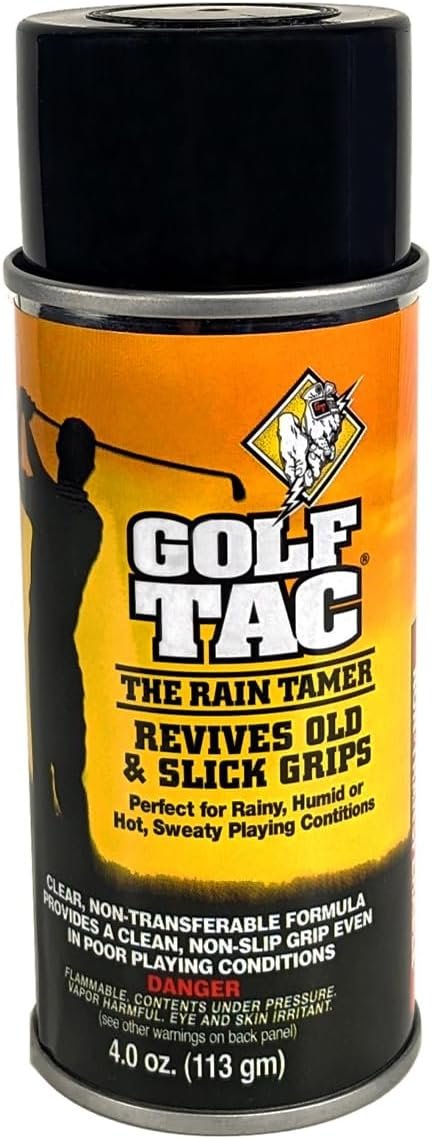 Grip Spray Adhesive for Golf Clubs and Golf Gloves, Clean and Invisible Tacky Spray to Improve Grip for All Golfers, Men and Women, Youth and Adults