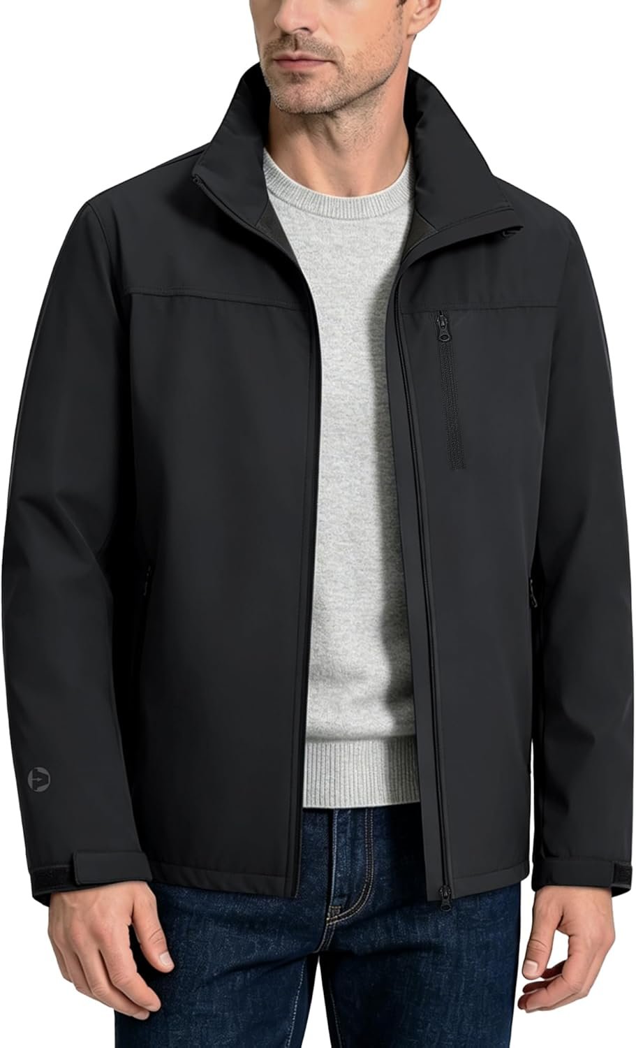 Outdoor Ventures Men’s Lightweight Jackets Waterproof Full-Zip Wind Jacket Casual Work Golf Business Spring Coat with Pockets