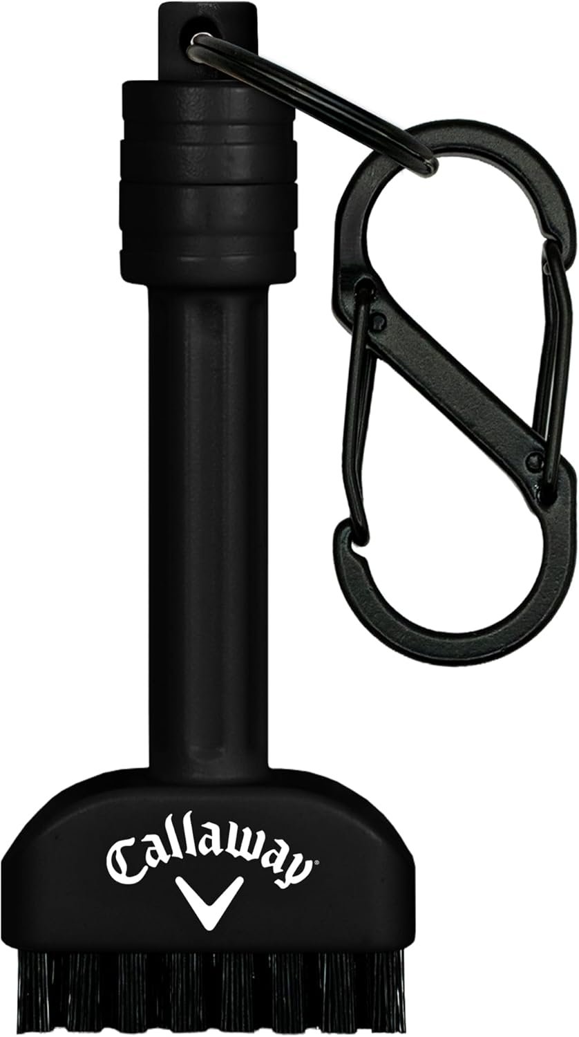 Callaway Golf Mini-Mag Magnetic Club Brush – Compact Golf Club Brush, Groove Cleaner, Golf Bag Accessory, Detachable Magnet, Durable Scrubbing Nylon Bristles
