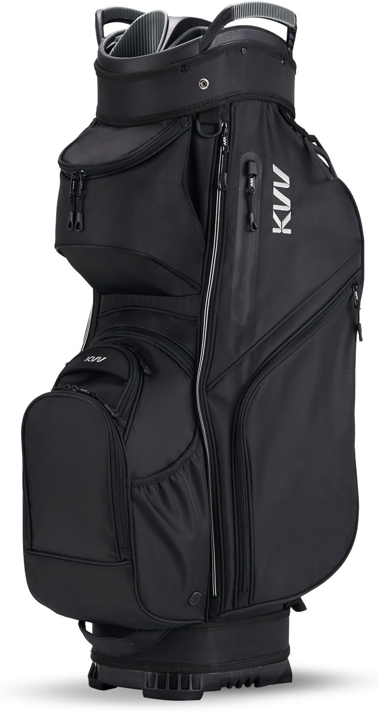 KVV Top-Moded Organizer Cart Bag, Premium Silent Golf Bag with Dual Handles, 14 Club Locking Slots for Men