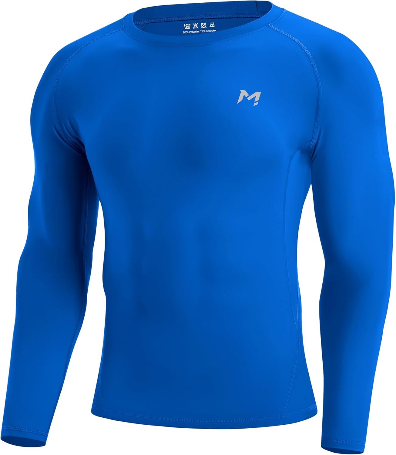 Moozava Mens Compression Shirt Long Sleeve Quick Dry Athletic Workout Gym T-Shirt SPF Running Top Sport Undershirt Base Layer