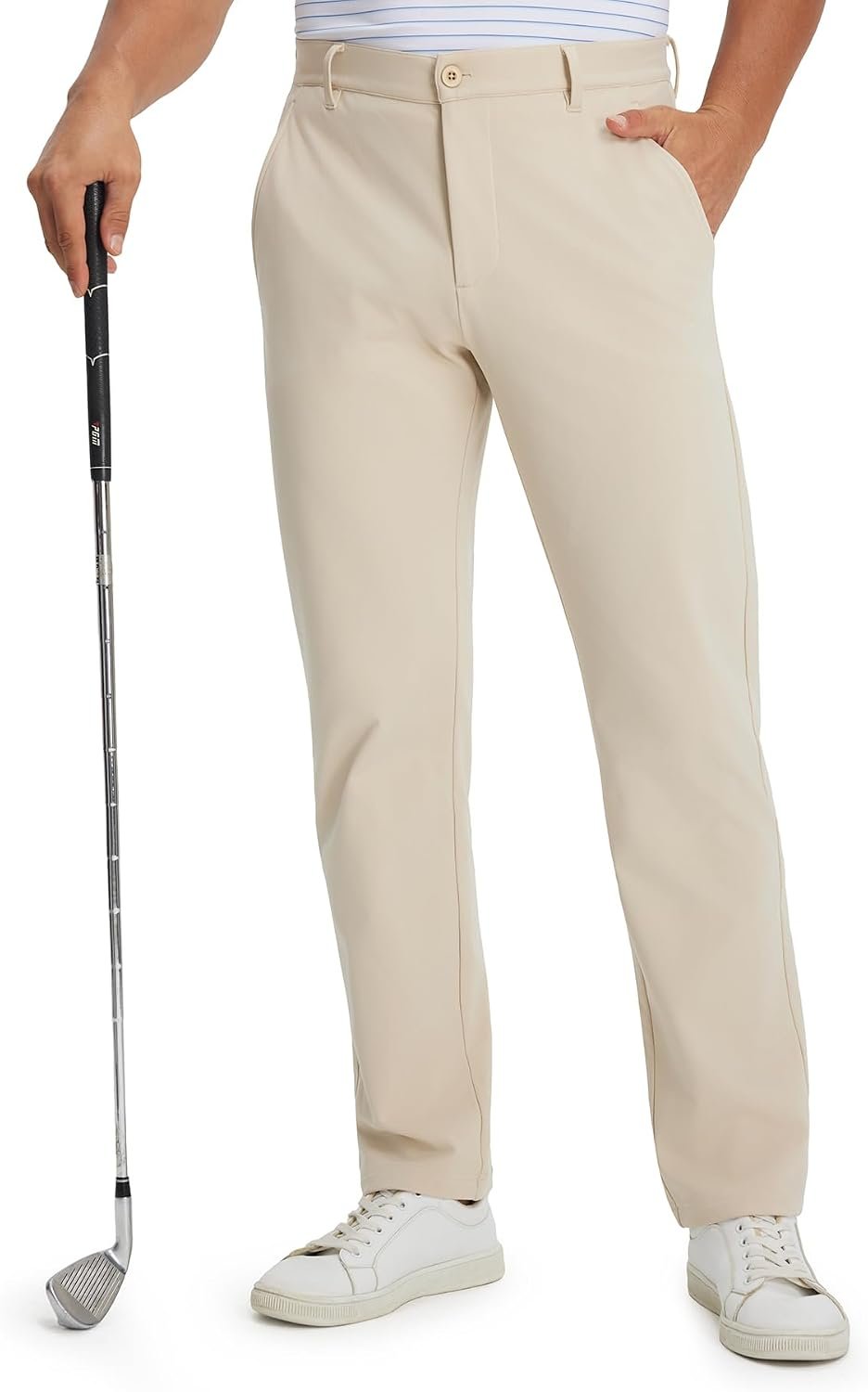 M MAELREG Fleece Lined Mens Golf Pants Cold Weather Winter Warm-up Thermal Insulated Stretch Slim Fit Dress Pant