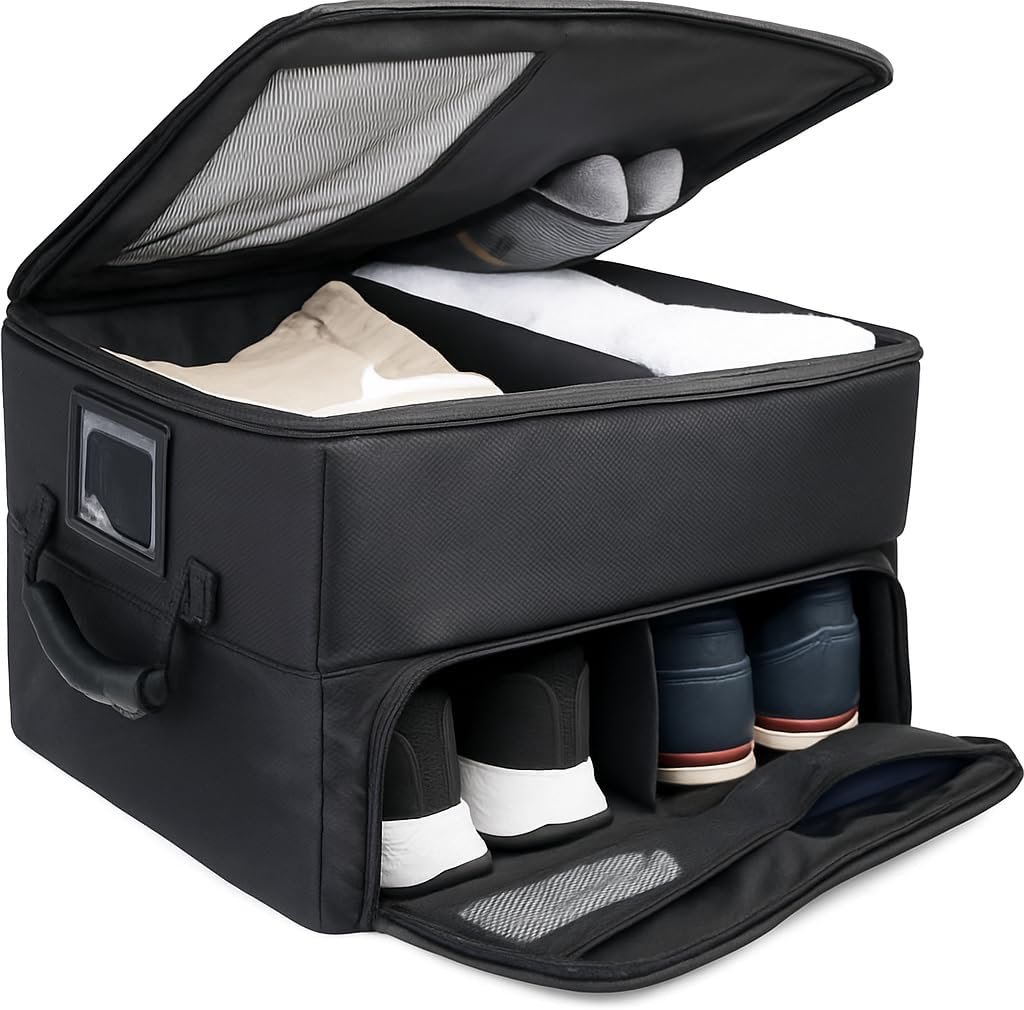 Golf Accessories for Men – Unique Golfer Gifts for Men – Versatile and Ventilated Golf Storage Bag with Shoe Organizer, Ideal for SUV & Car – Durable Golf Trunk Locker Gift Idea