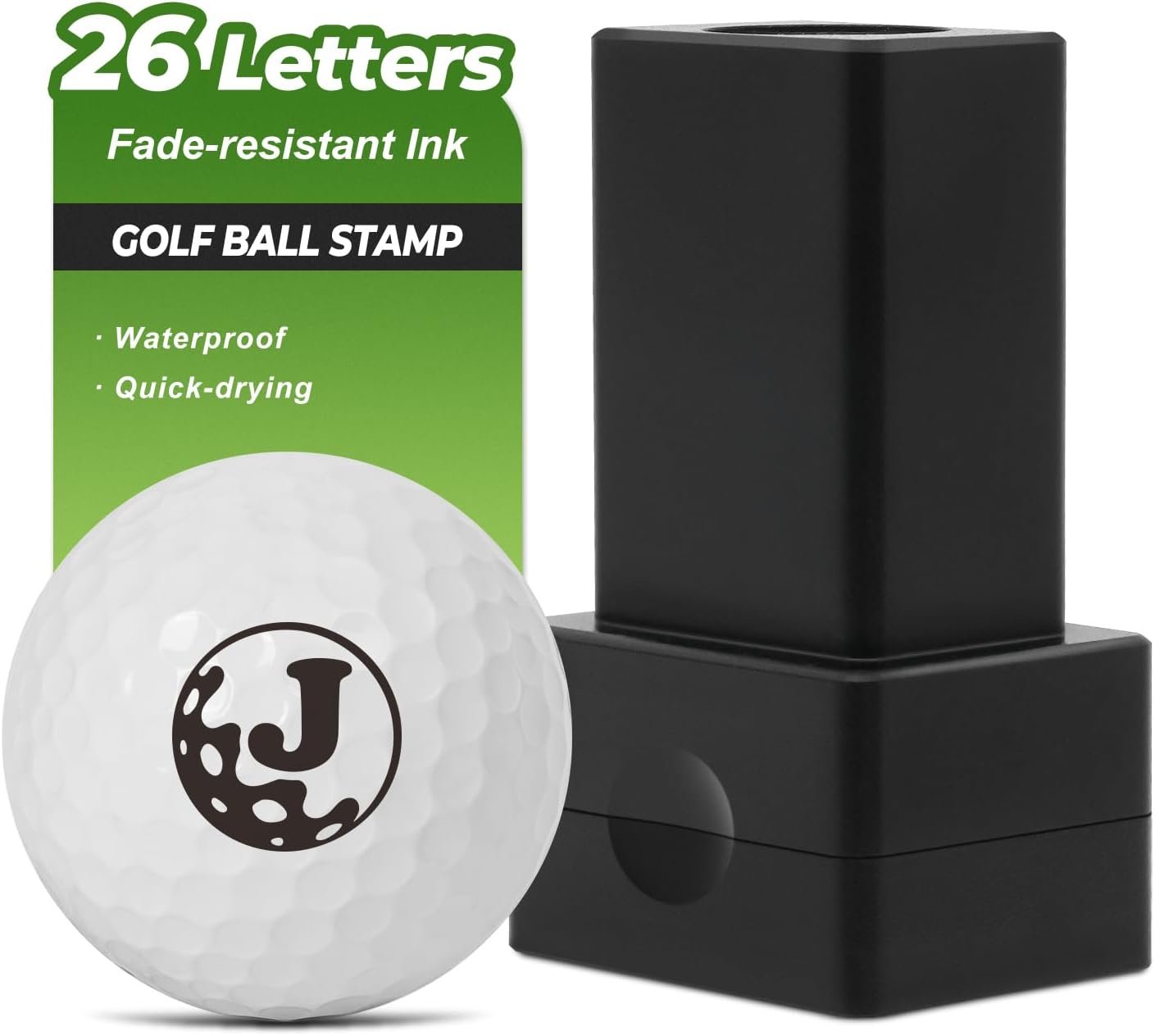 Golf Ball Stamp – Golf Accessories for Men – Personalized Golf Marker – Golf Ball Marker for ID – 26 Letters Golf Gifts for Men & Golfers – Essential Golf Stuff – Durable Golf Stamp for Golfer，J