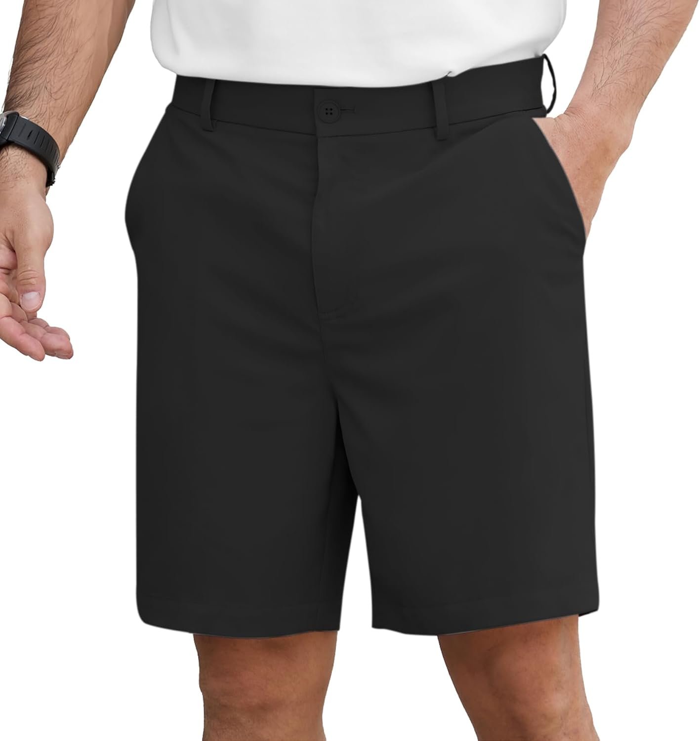 NITAGUT Men’s Lightweight Casual Shorts 7″ Golf Summer Shorts Breathable Stretch Work Flat Front Shorts with Multi-Pocket