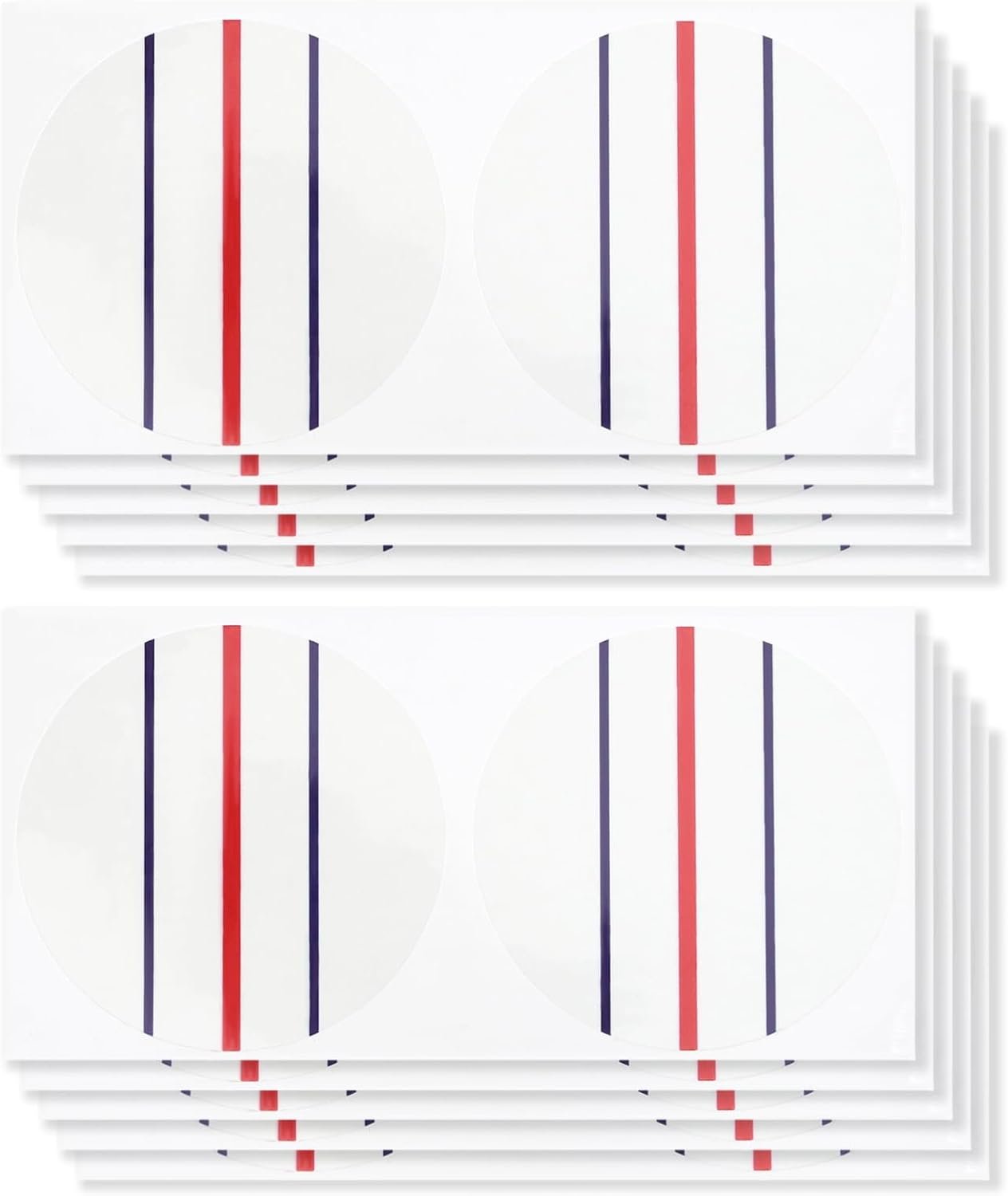 Create idea 10 Sheet (20 Circle Stickers) Golf Alignment Stickers Circle Diameter 37mm Triple Track Two Ball Putter Golf Stickers for Golf Enthusiasts, White, Dark Blue, Red