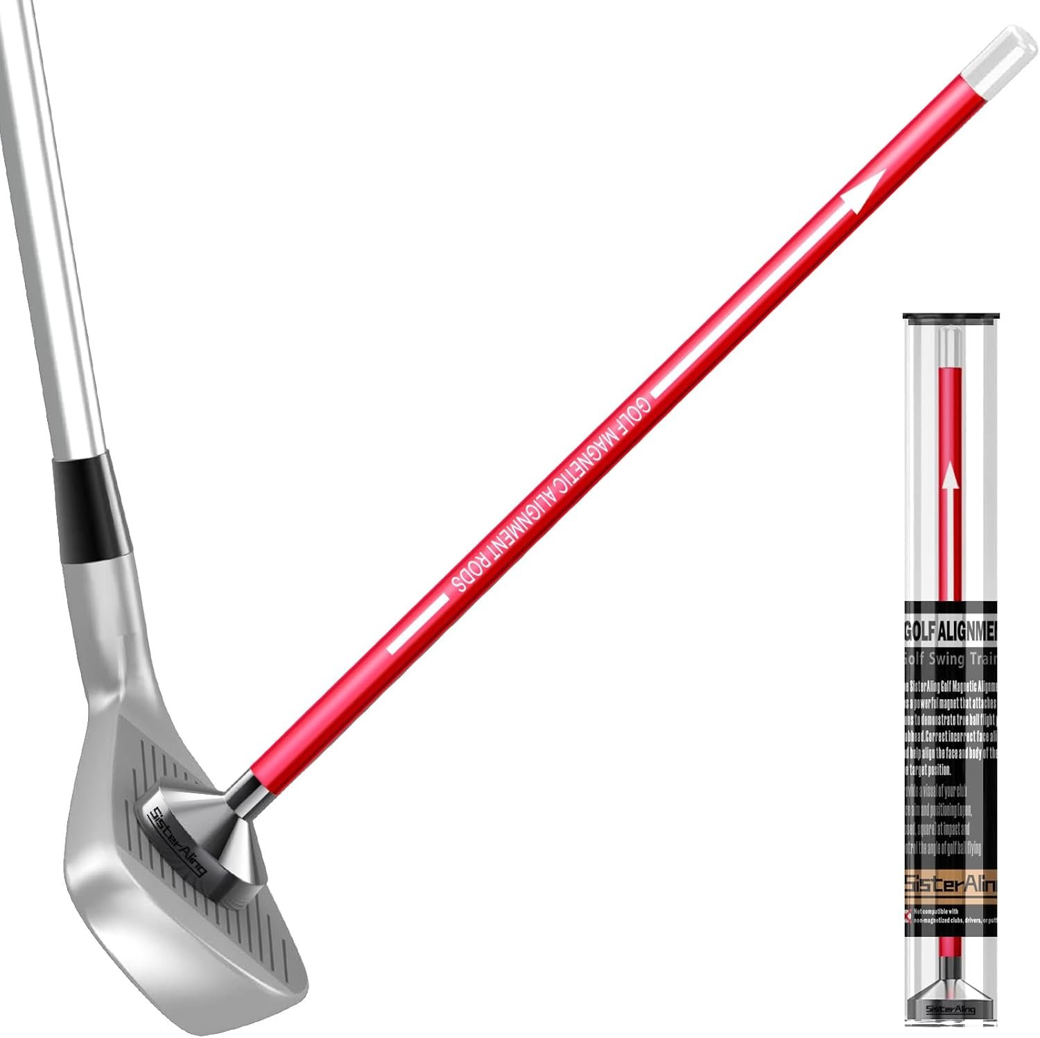 Golf Magnetic Alignment Rods,Golf Club Alignment Sticks,Magnetic Swing Training Aid Accessories Visualize Calibrate Golf Shots,hit the Target with the Right Golf Swing,Golf Gift
